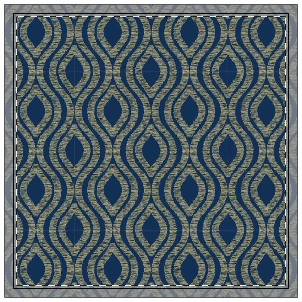 NWT Porter Anna- Navy & Gold  Cotton Napkin 4-set, Ogee